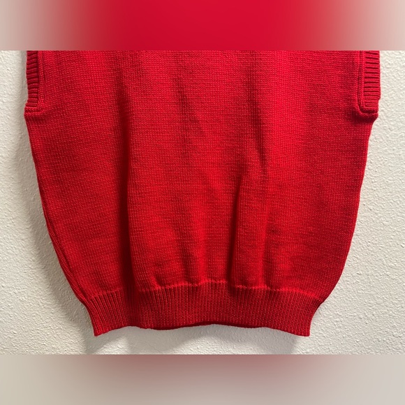 Pendleton Vintage Wool Knit Sweater Vest Virgin Wool VNeck Sleeveless Red Petite - Picture 6 of 7